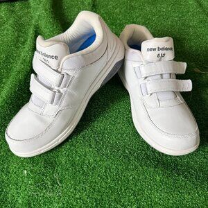 New Balance 813 Hook and Loop Leather Sneakers 8.5 2E Wide White Walking  Shoes
